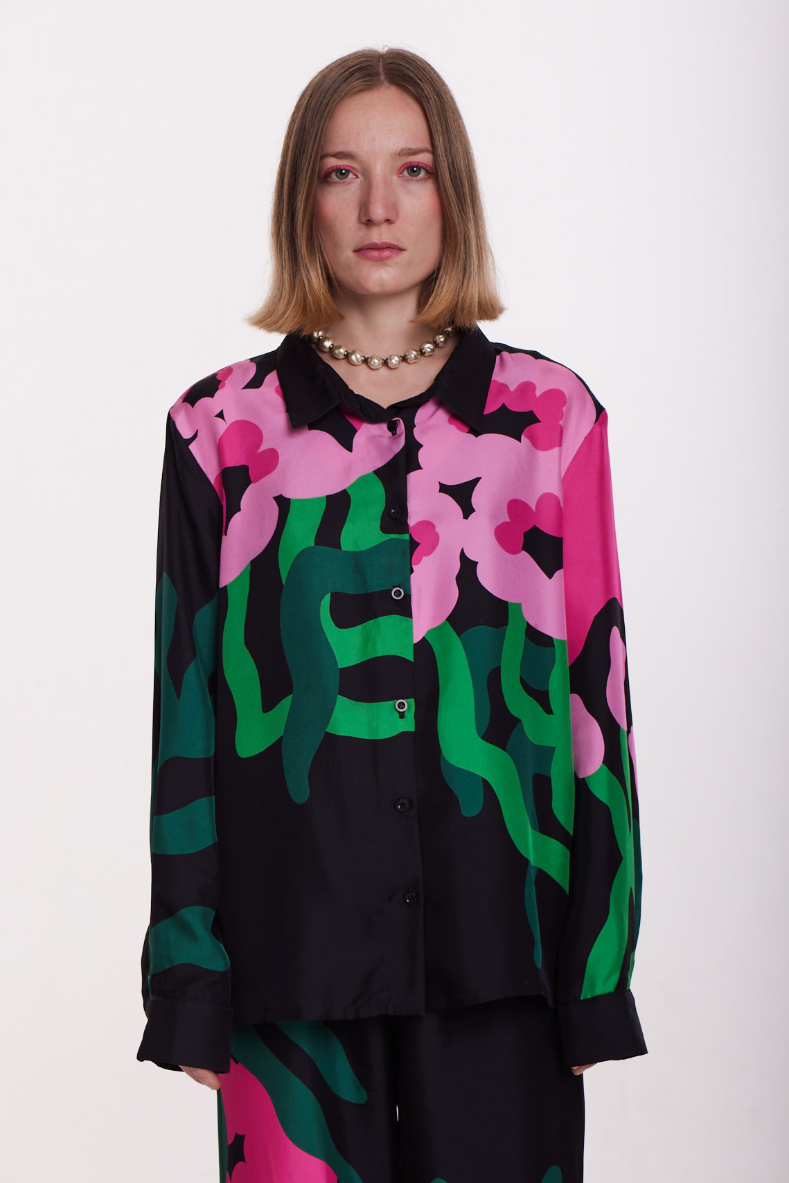 Silk Twill Printed Shirt – Art Nouveau Elegance in Motion