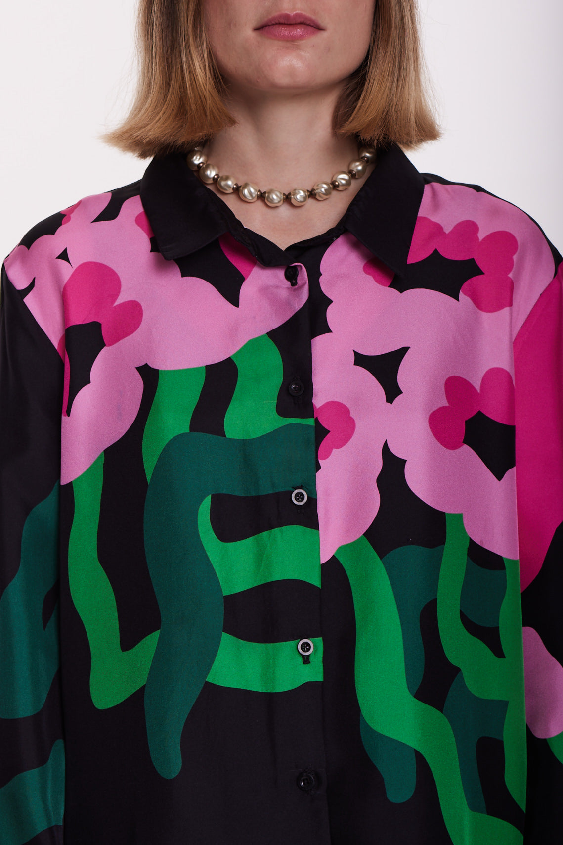 Silk Twill Printed Shirt – Art Nouveau Elegance in Motion