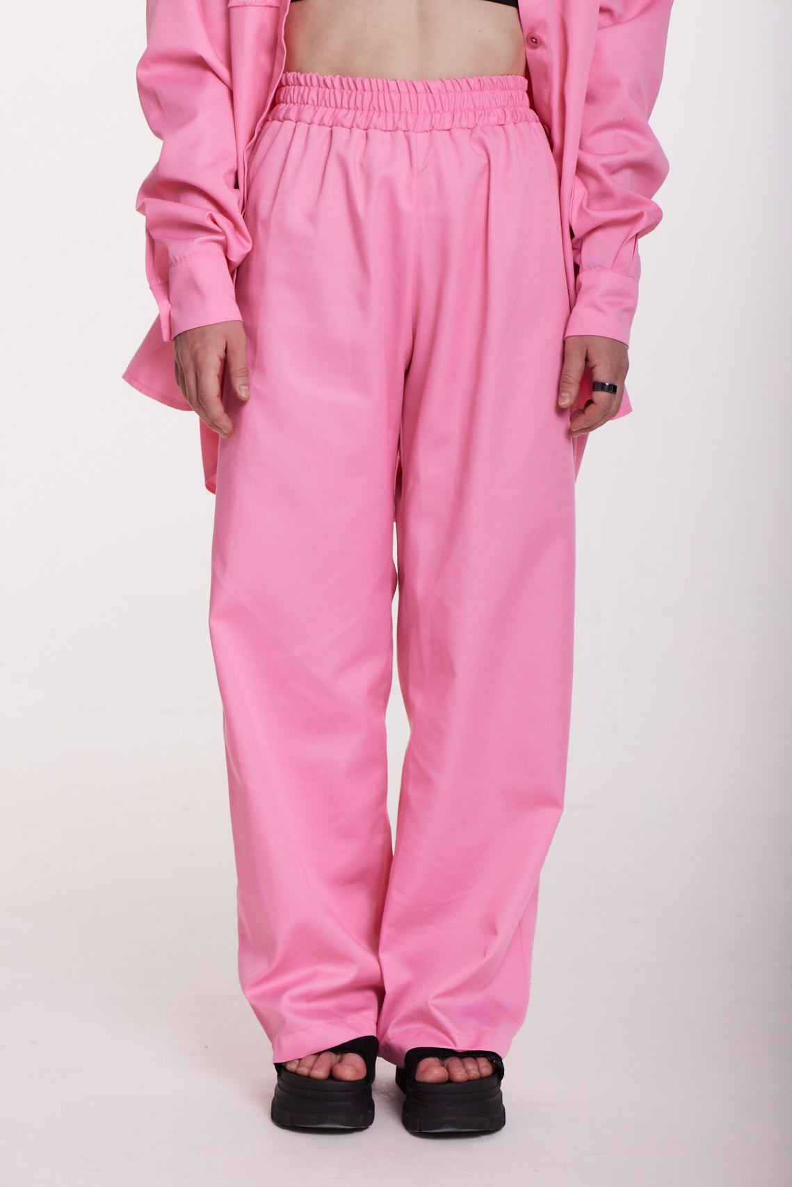 Wide-Leg Pink Trousers – Effortless Comfort with a Bold Touch