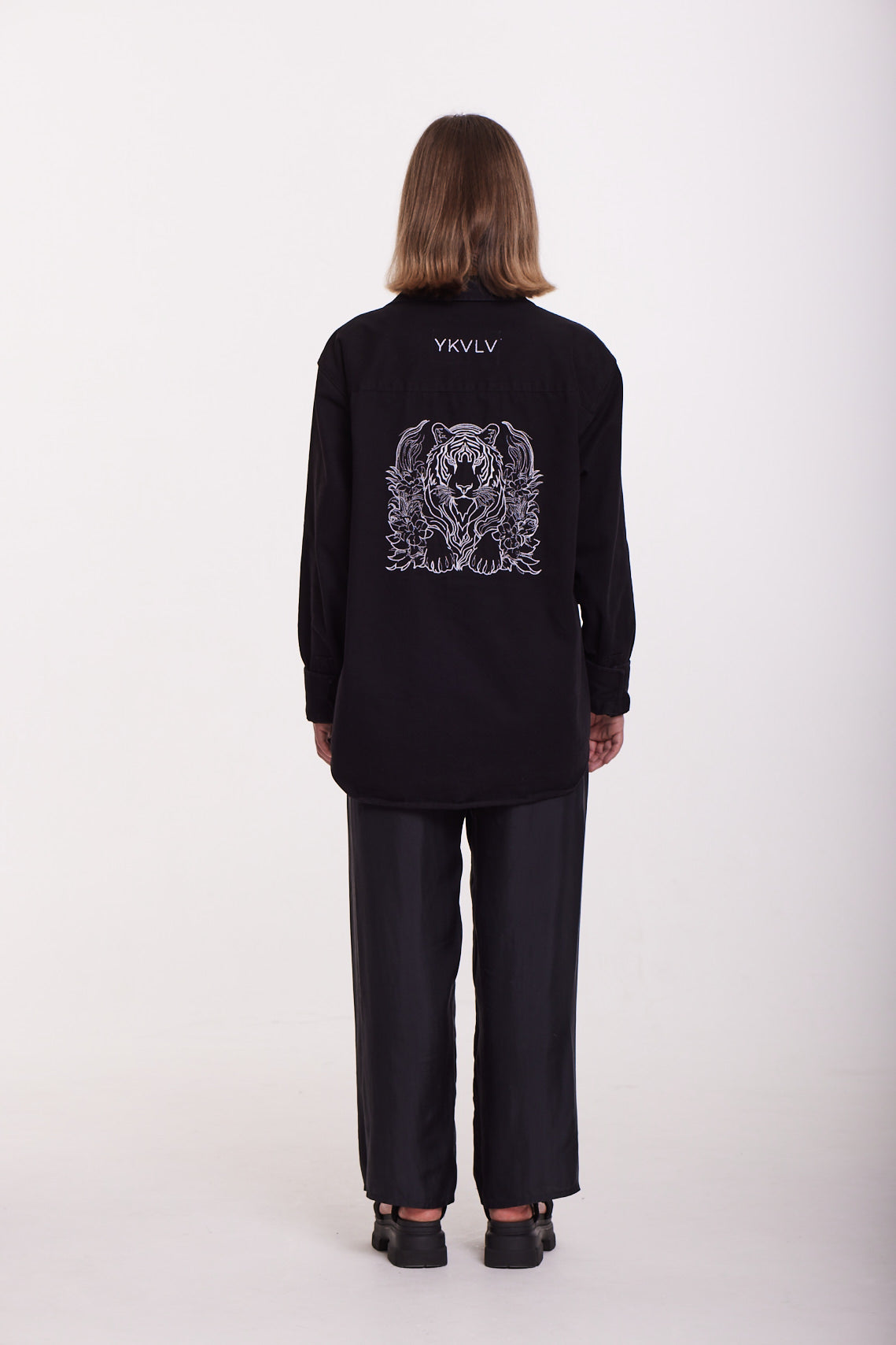 AI-Designed Embroidered Tiger Shirt – Strength Meets Artistry