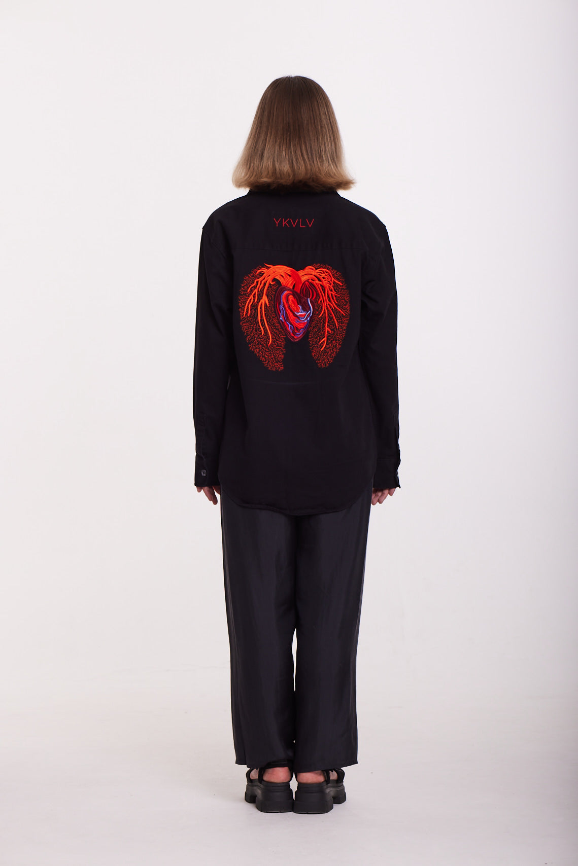 Embroidered Anatomical Heart Shirt – A Statement of Power and Emotion