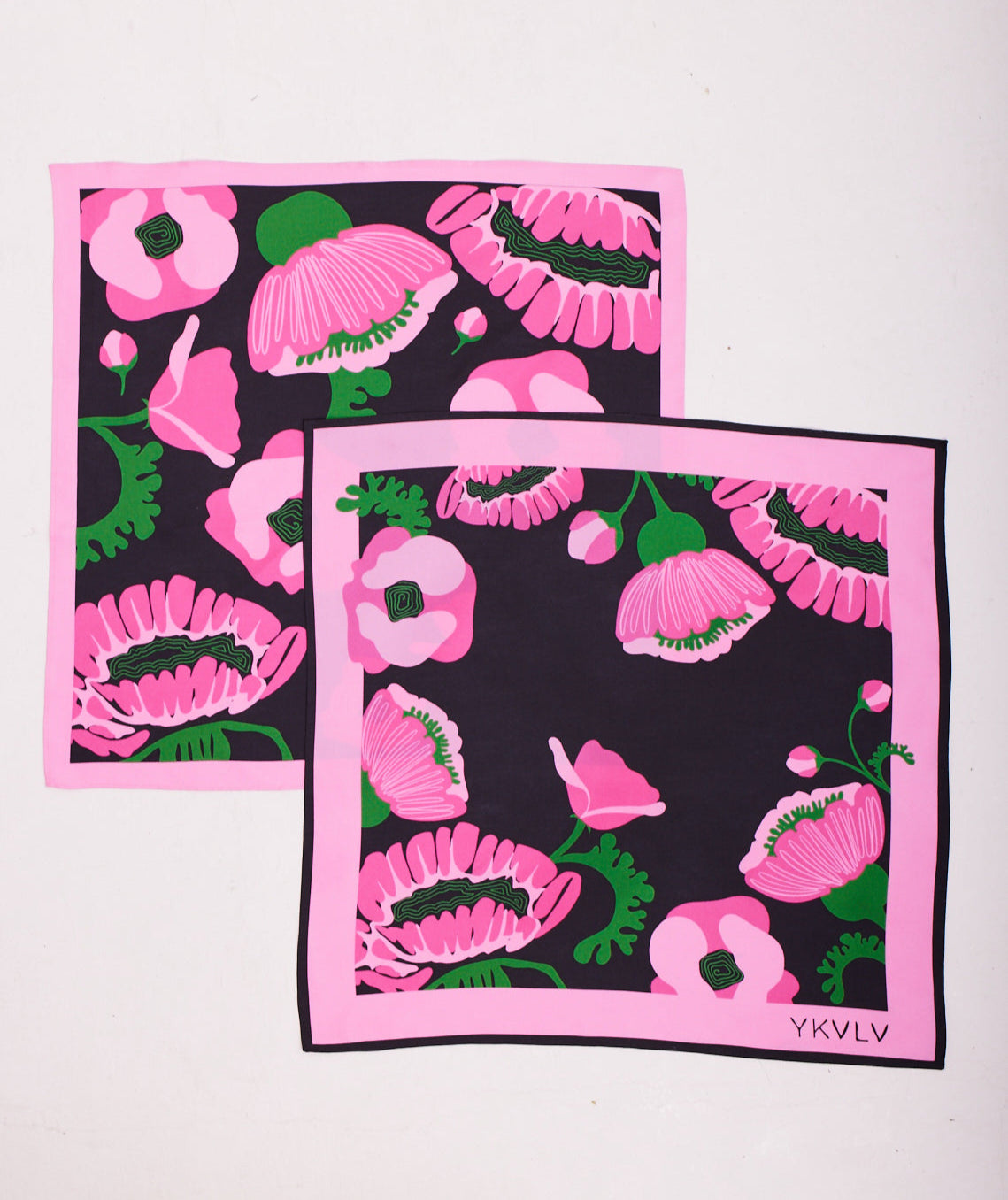 Pink Floral Silk Scarf – Art-Inspired Elegance