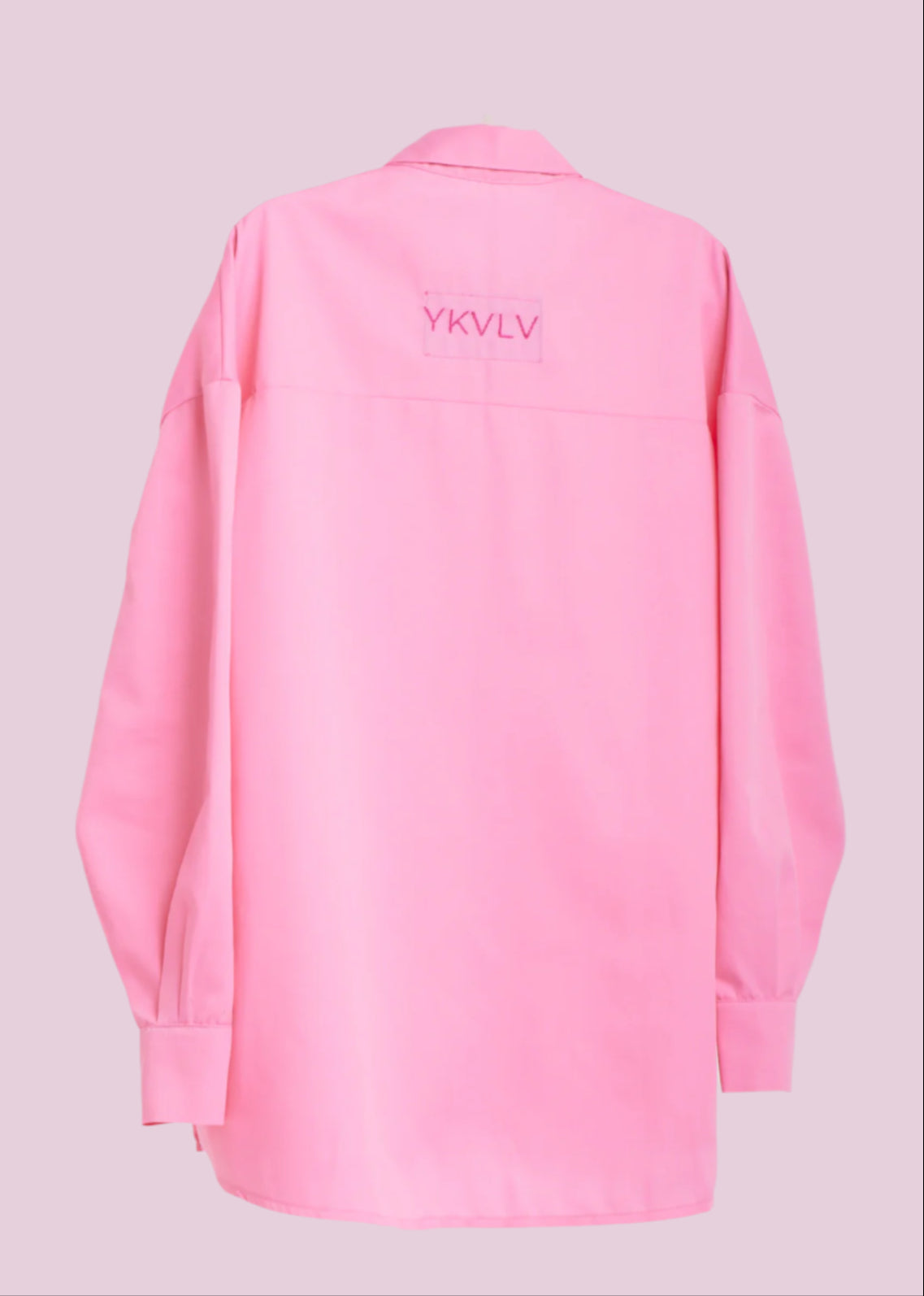 Embroidered Oversized Pink Shirt – Bold Elegance with a Feminine Edge