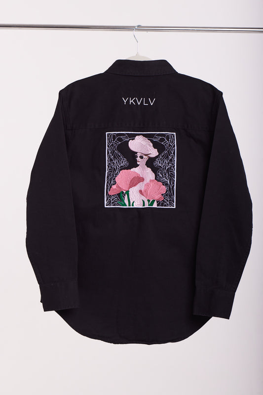 AI-Designed Embroidered Shirt – Art Nouveau Elegance