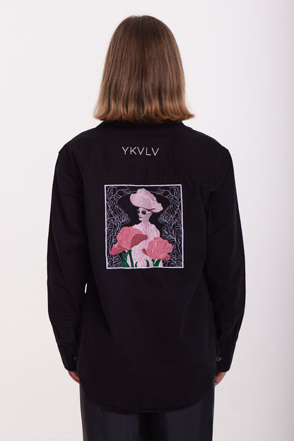 AI-Designed Embroidered Shirt – Art Nouveau Elegance