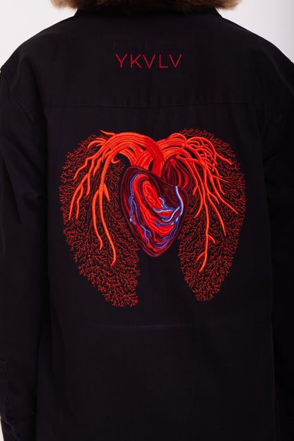 Embroidered Anatomical Heart Shirt – A Statement of Power and Emotion