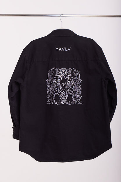 AI-Designed Embroidered Tiger Shirt – Strength Meets Artistry
