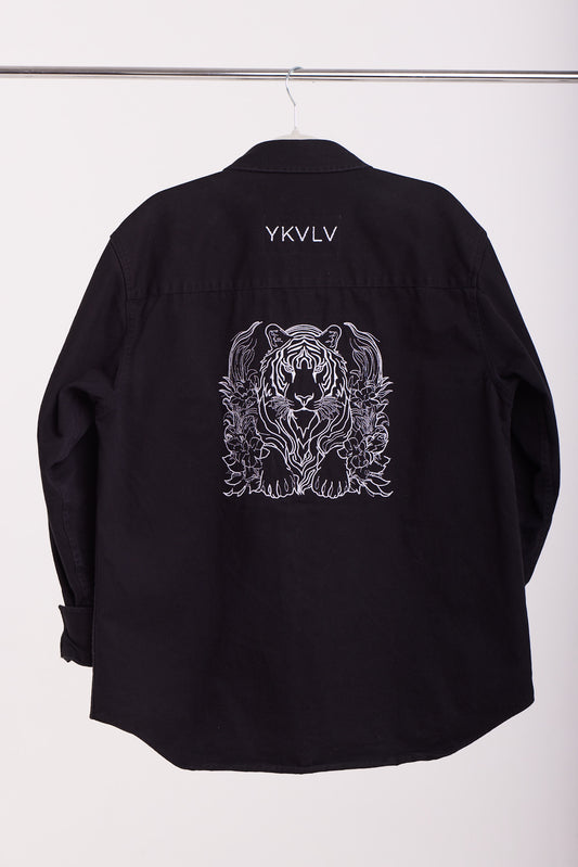 AI-Designed Embroidered Tiger Shirt – Strength Meets Artistry