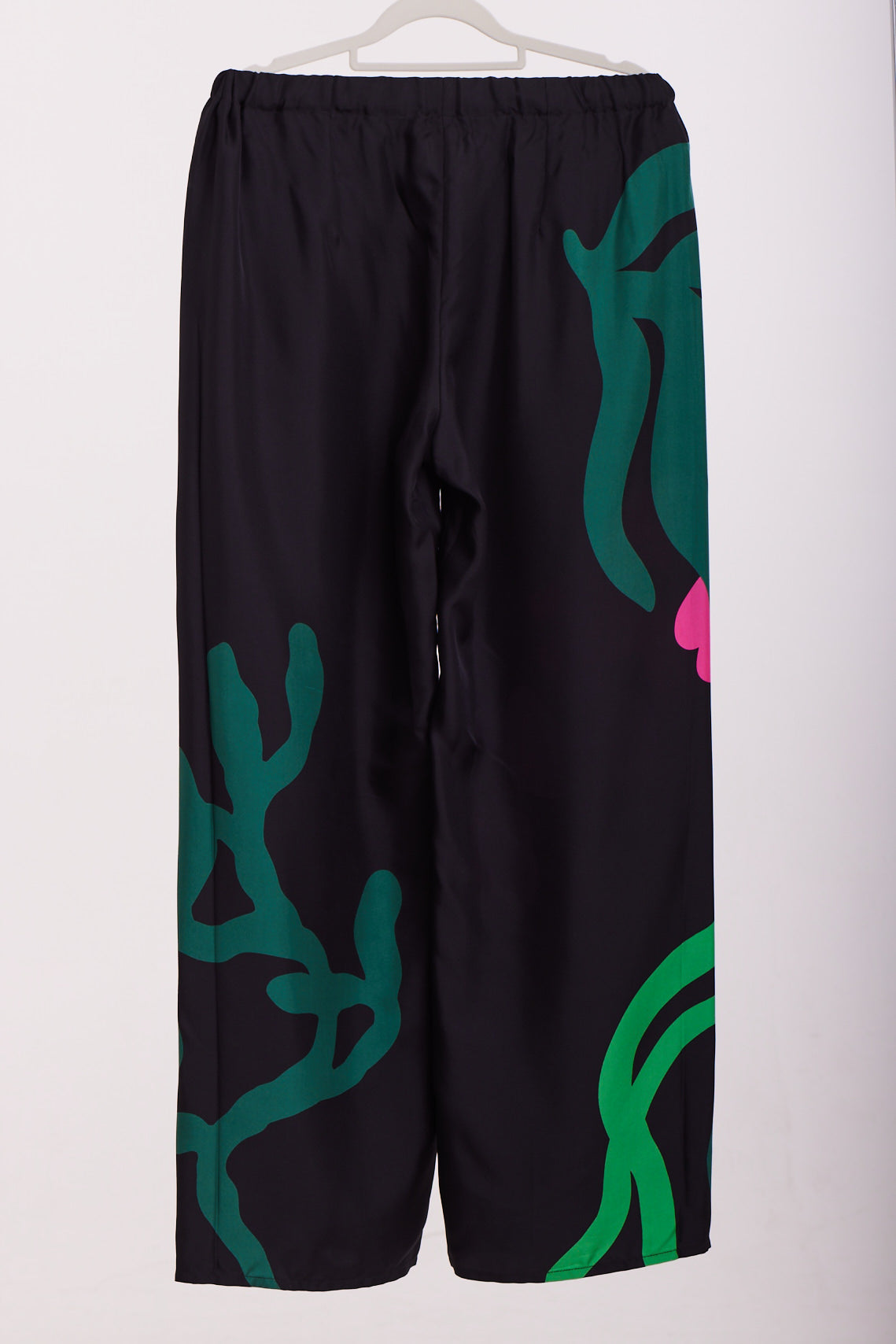 Silk Twill Wide-Leg Trousers – Art Nouveau in Motion